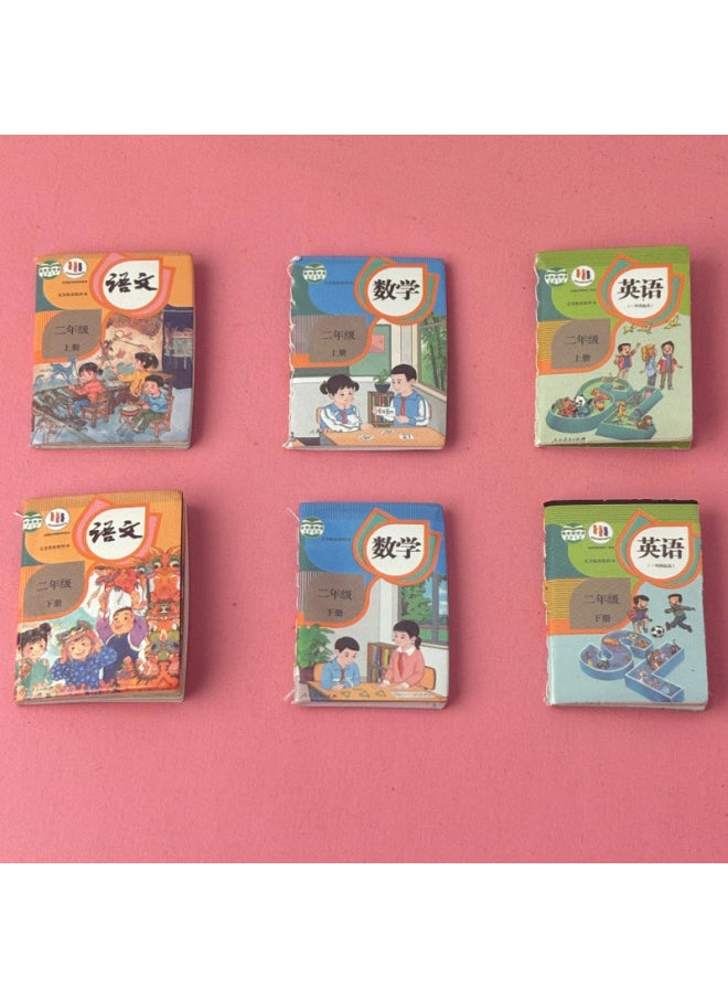 null - Mini Miniature Textbook Simulation Three-dimensional Primary School Textbook Upper And Lower Volumes Mini Small Schoolbag Accessories Props Book Certificate Of Merit-Specifications:Second Grade/volume 2/mathematics 1 Book/bulk - Image 1