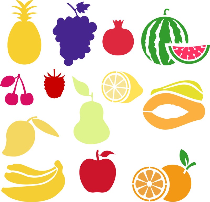 SWAGSTATION Stencils for Kids & Craft - Fruit, Alphabets & More - 12x12 Inches - Image 2