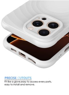GIFT Case for iPhone 16 Pro Max, Thin Slim Stylish Ripple Pattern Design, iPhone 16 Pro Max Protective Cover 6.9 inch, White  - Image 2