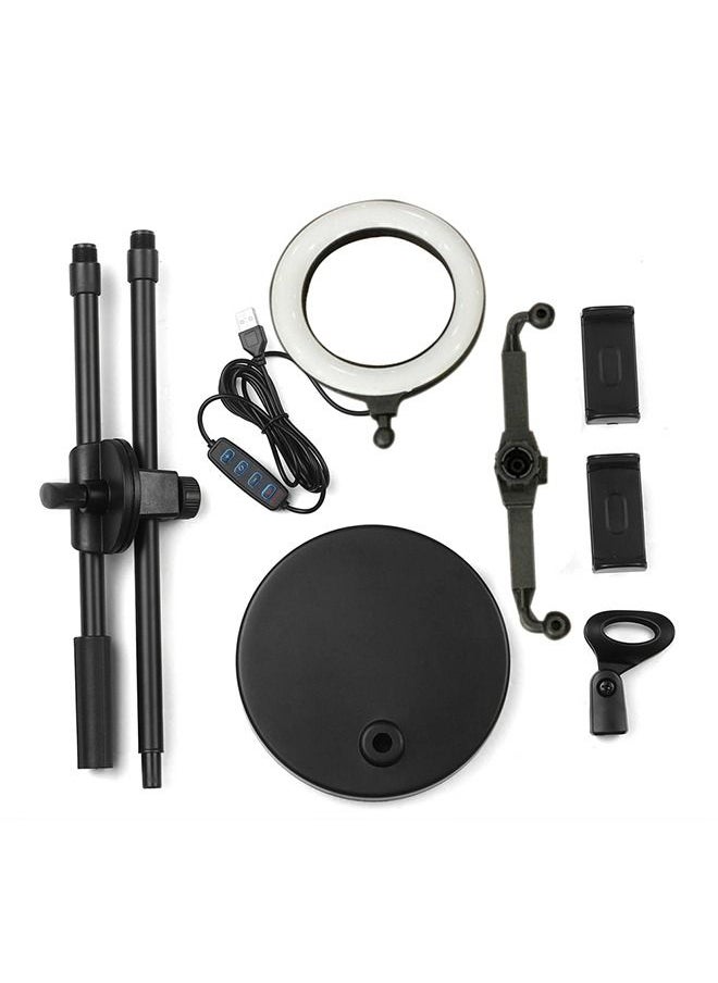 MARGOUN - Microphone Holder 4 in 1 with 2 Cell Phone Holder Stand and Microphone Holder and Light for Live Streaming - Image 1