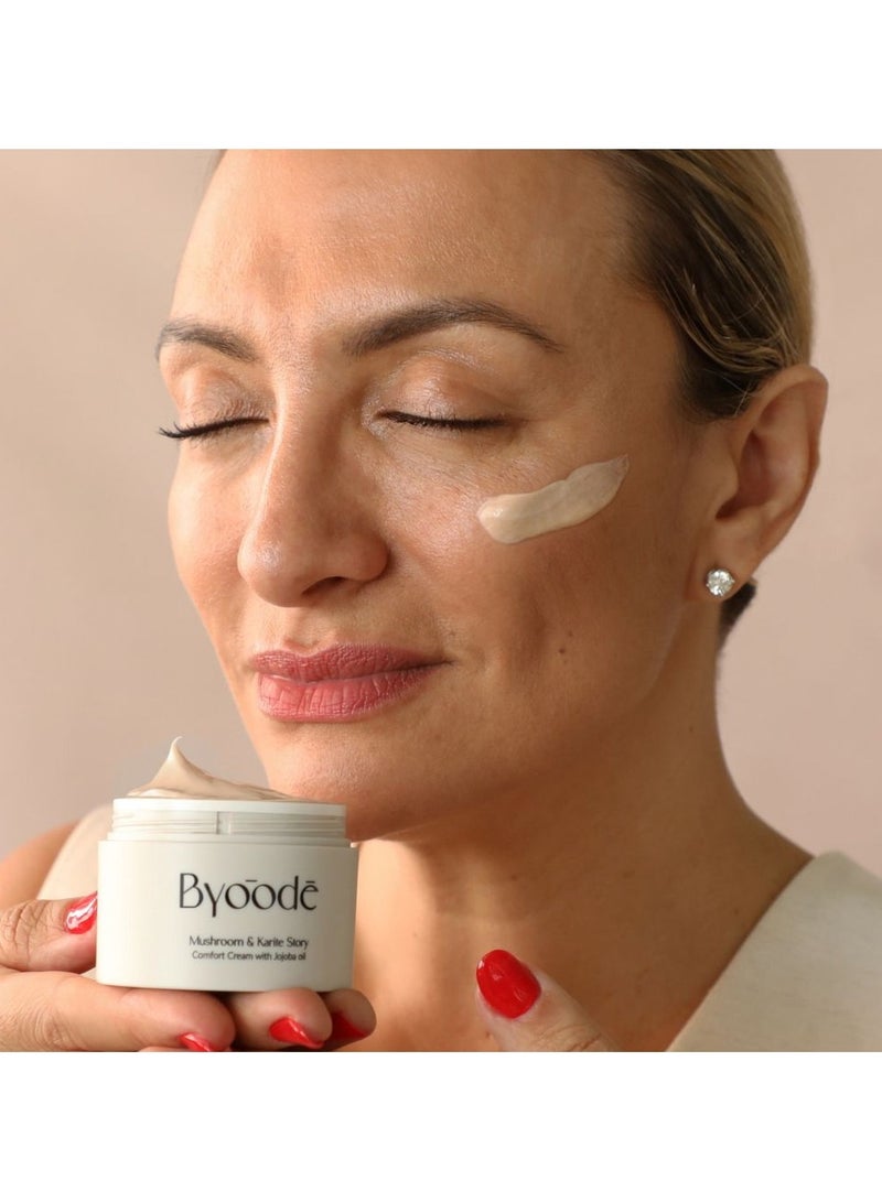 Byoode كريم بايود المريح بخلاصة الفطر والكاريتيه ستوري مع زيت الجوجوبا 50 مل - Image 3