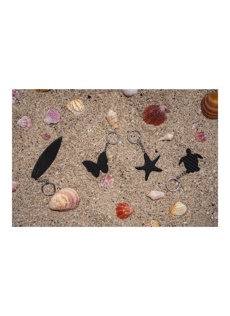 crbn - Starfish designed Real Carbon Fiber Keychain - Twill - Image 1