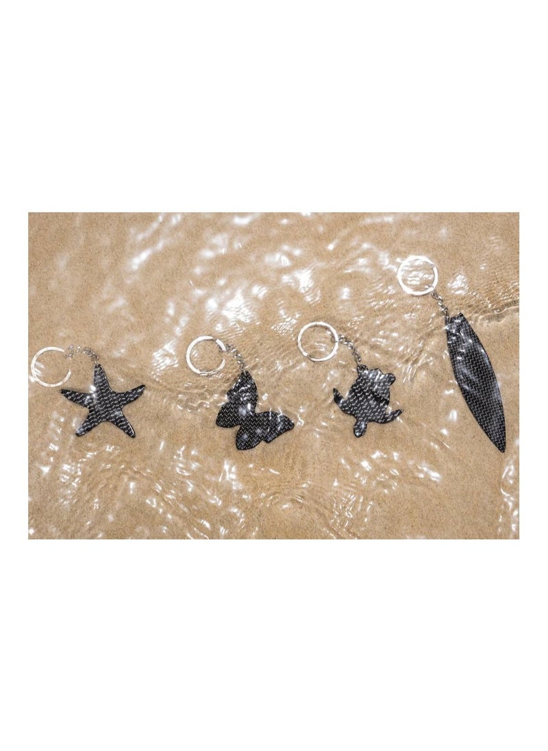 crbn - Starfish designed Real Carbon Fiber Keychain - Twill - Image 1