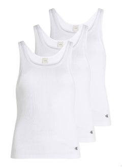 CALVIN KLEIN Women's 3 Pack Tank Tops - Cotton, White  - Image 1