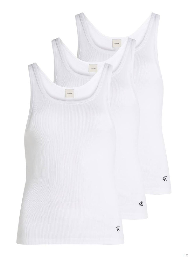 CALVIN KLEIN Women's 3 Pack Tank Tops - Cotton, White  - Image 1
