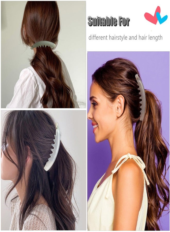 إيجلا مجموعة مشابك شعر على شكل موزة من آيغلا، 6 قطع، مشبك موزة كبير 5 بوصة للشعر الخفيف والناعم والكثيف، مشابك شعر مانعة للانزلاق للنساء - Image 2
