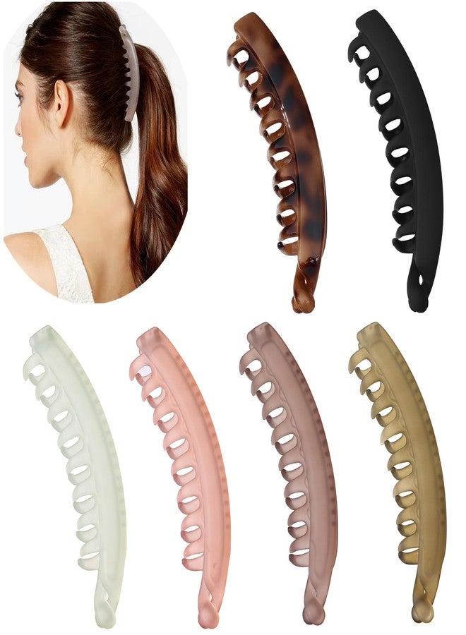 إيجلا مجموعة مشابك شعر على شكل موزة من آيغلا، 6 قطع، مشبك موزة كبير 5 بوصة للشعر الخفيف والناعم والكثيف، مشابك شعر مانعة للانزلاق للنساء - Image 1