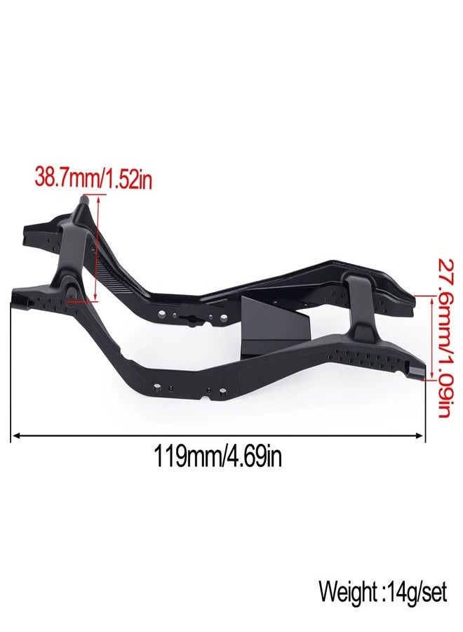AMK ONE-PIECE CNC SCX30 Chassis Aluminum Frame Rails for Axial SCX30 1/30 RC Crawler, 4x4 Ford Bronco Jeep Wrangler JLU Upgrade Part (Black) - Image 4