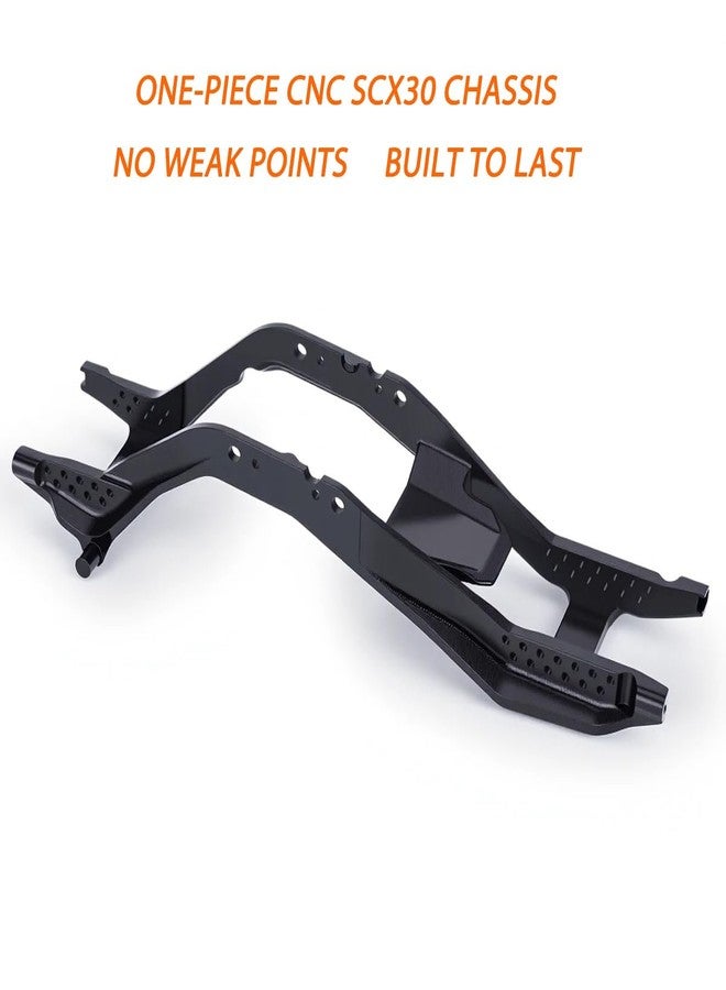 AMK ONE-PIECE CNC SCX30 Chassis Aluminum Frame Rails for Axial SCX30 1/30 RC Crawler, 4x4 Ford Bronco Jeep Wrangler JLU Upgrade Part (Black) - Image 2