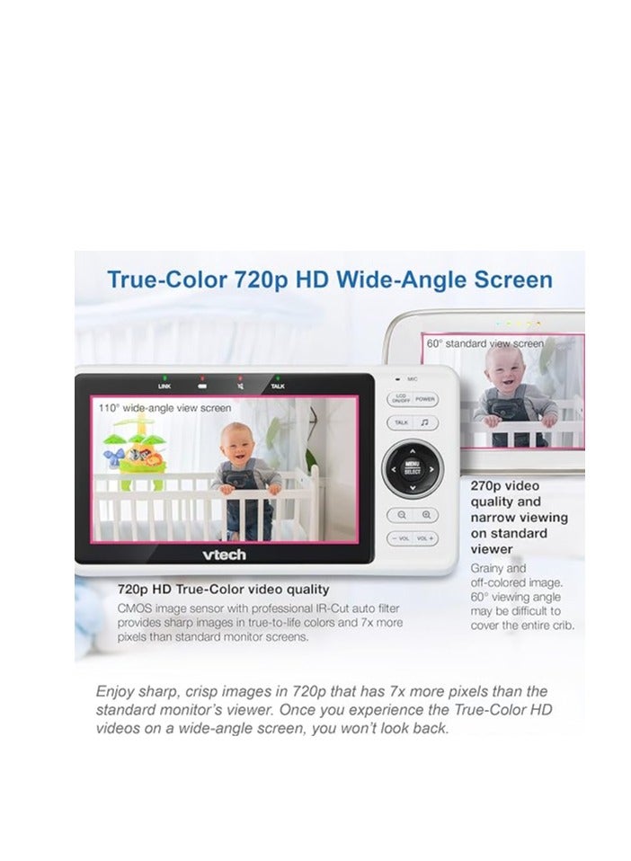 vtech Smart WiFi Baby Monitor VM901,5in 720p Display, 1080p Camera, HD NightVision, Fully Remote Pan Tilt Zoom, 2-Way Talk, free Smart Phone App - Image 5