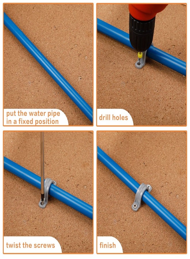 Demissle PVC Conduit Clamp 2 Hole Straps Heavy Duty Grey Plastic Conduit Strap U Clip Mounting Bracket for Cables(50 Pcs,1 Inch) - Image 3