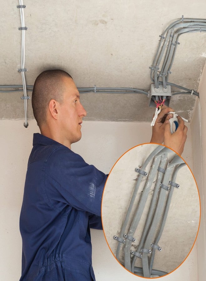 Demissle PVC Conduit Clamp 2 Hole Straps Heavy Duty Grey Plastic Conduit Strap U Clip Mounting Bracket for Cables(50 Pcs,1 Inch) - Image 4