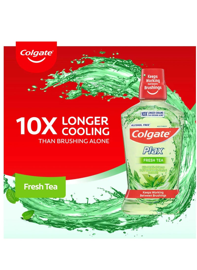 Colgate - Pack Of 2 Plax Tea Fresh Mouthwash 500ml - Image 1