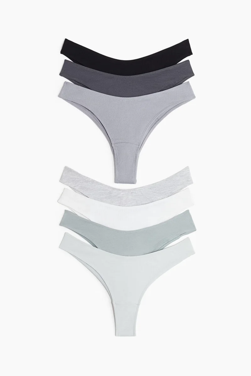 اتش اند ام سروال قطني بقصّة برازيلية -عبوة من 7 قطع