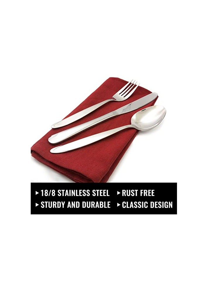 Raxoom 24-Piece Silverware Set for 4, Stainless Steel Flatware Cutlery Set, Kitchen Utensils Set, Tableware Set For Home Kitchen Restaurant Hotel, Includes Knives Forks Spoons, Dishwasher Safe - Image 2