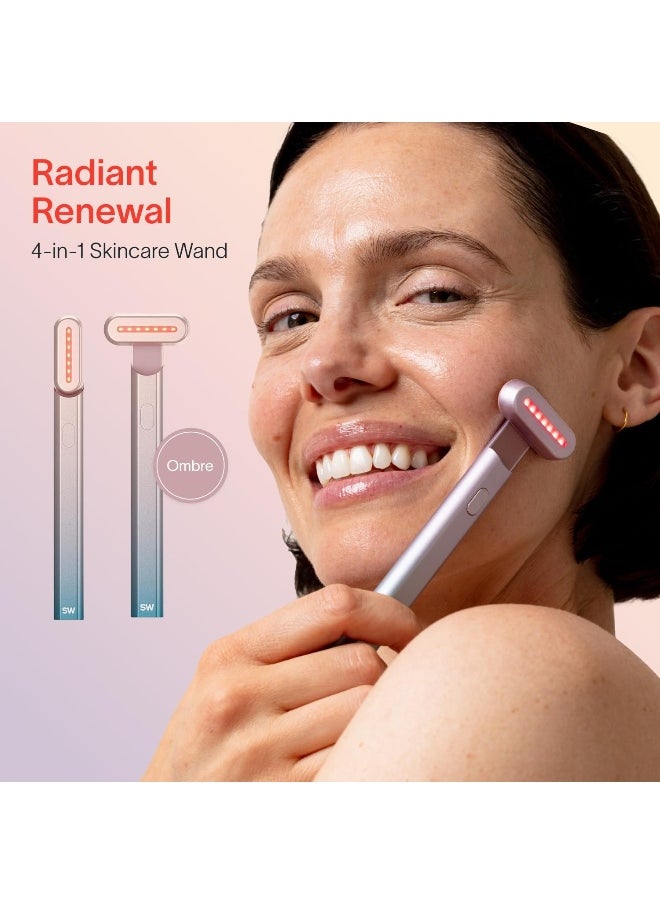 SOLAWAVE - 4-In-1 Radiant Renewal Wand, Face Skincare Wand With Facial Massager, Facial Wand (Blue/Pink Ombre) - Image 1