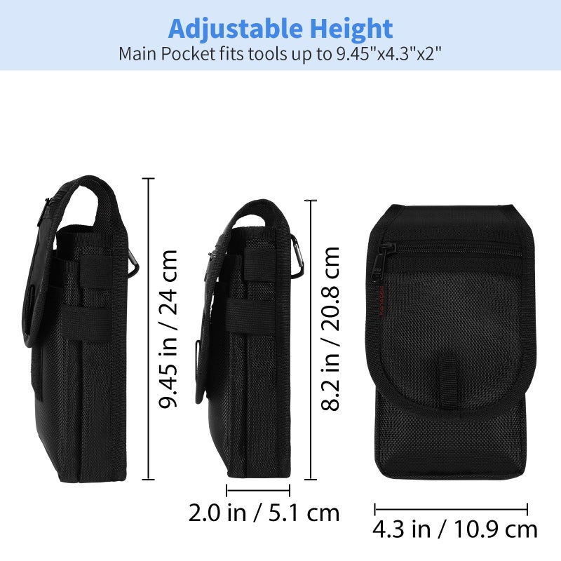 KENOBEE Belt Tool Pouch, Multitool Organizer Electrician Holster Nylon Tactical Pocket Attachment Utility Sheath Bag Tradesman Pro Maintenance Tool Sleeve for EDC Gears Cellphone - Image 3
