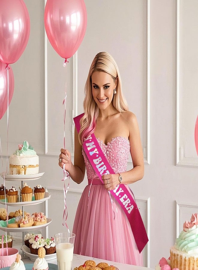 Apausvcm Birthday Sash for Women, Rose Red in My Birthday Era Sash Shiny Birthday Sash Decorations Birthday Party Decoration Supplies for Women Girls - Image 5