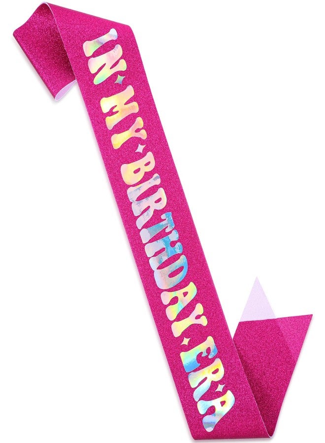 Apausvcm Birthday Sash for Women, Rose Red in My Birthday Era Sash Shiny Birthday Sash Decorations Birthday Party Decoration Supplies for Women Girls - Image 1