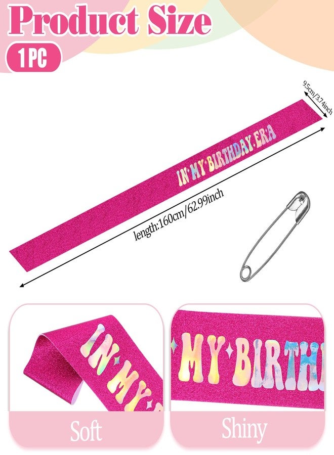 Apausvcm Birthday Sash for Women, Rose Red in My Birthday Era Sash Shiny Birthday Sash Decorations Birthday Party Decoration Supplies for Women Girls - Image 2