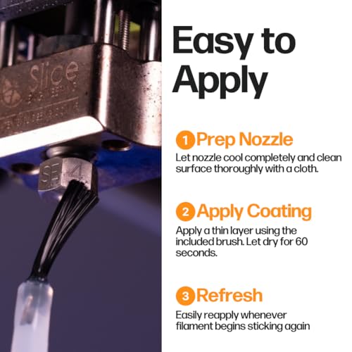 Slice Engineering Plastic Repellent Paint Repels Plastic & Prevents Buildup on the Nozzle | Get Enhanced Print Quality | Hassle-Free Application | Water-Based PTFE Nanosuspension (3 mL - 1 Pack) - Image 4