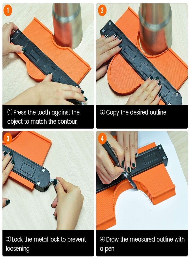 EFFECTEER Contour Gauge with Lock,Shape Duplicator for Perfect Fit and Easy Cutting,10 Inch 5 Inch,Precisely Copy Irregular Shape Instant Template Perfect Fit for Corner/Pipe/Tile/Flooring/Molding/Wood - Image 5