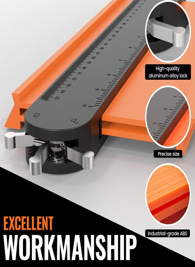 EFFECTEER Contour Gauge with Lock,Shape Duplicator for Perfect Fit and Easy Cutting,10 Inch 5 Inch,Precisely Copy Irregular Shape Instant Template Perfect Fit for Corner/Pipe/Tile/Flooring/Molding/Wood - Image 2