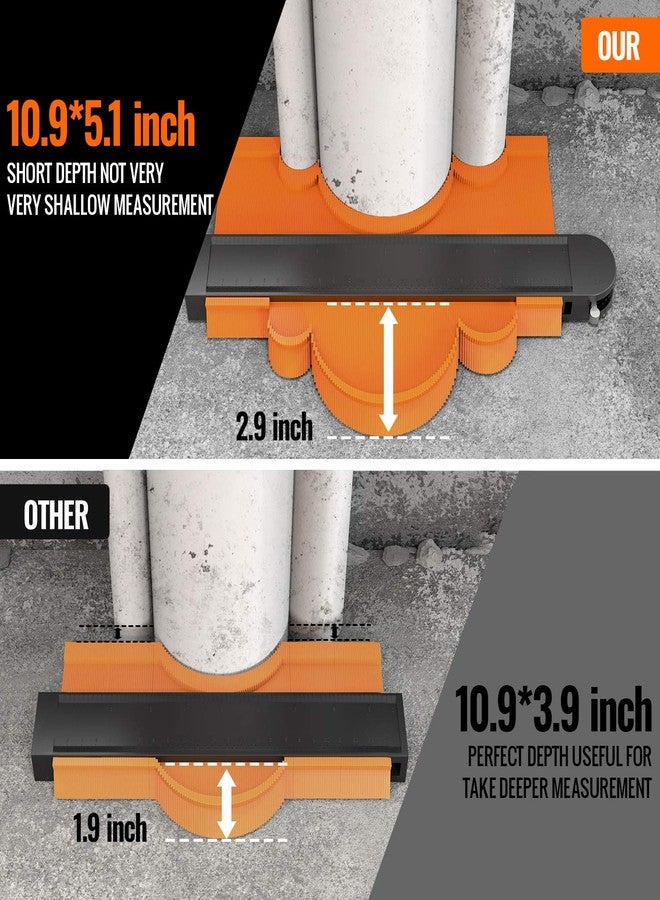 EFFECTEER Contour Gauge with Lock,Shape Duplicator for Perfect Fit and Easy Cutting,10 Inch 5 Inch,Precisely Copy Irregular Shape Instant Template Perfect Fit for Corner/Pipe/Tile/Flooring/Molding/Wood - Image 4