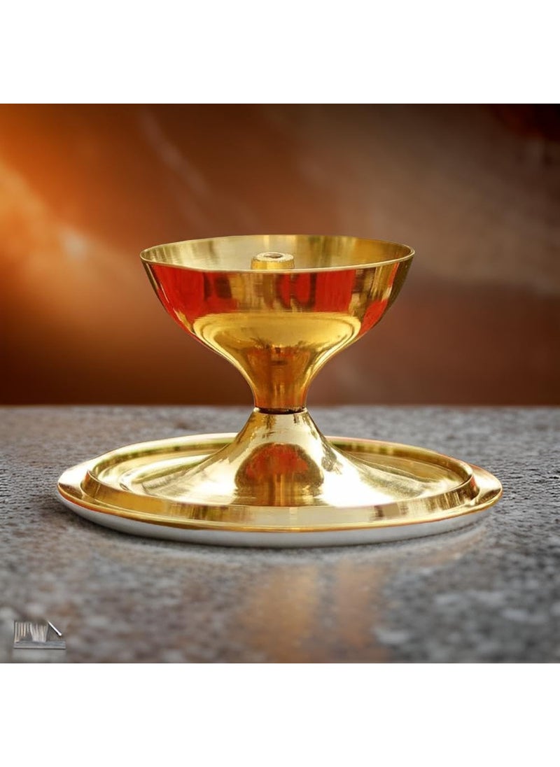 A & S VENTURES AS Ventures Oil Model Akhand Diya for Pooja Brass Oil lamp with Glass Cover Akhand Deepak for Spiritual use  - Image 5