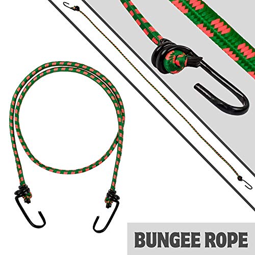 Aqbah High Strength Elastic Bungee Cord for Motocycle, Luggage Tying Rope with Hooks (Multicolour) - 6 FT Set of 4 - Image 5