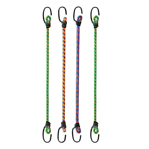 Aqbah High Strength Elastic Bungee Cord for Motocycle, Luggage Tying Rope with Hooks (Multicolour) - 6 FT Set of 4 - Image 1