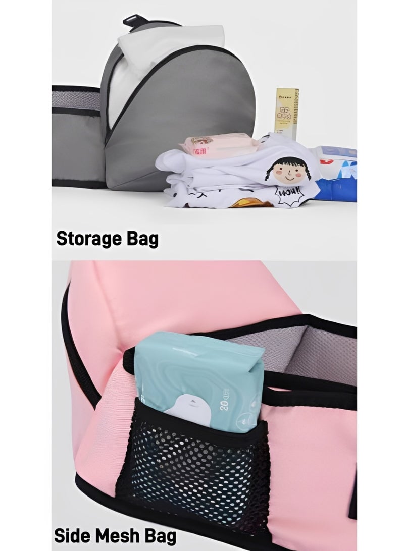 oldlaiben Baby Carrier with Hip Seat, Adjustable Baby Holder Carrier Hands-Free Infant Toddler Carrier Baby Holder Carrier Baby Strap Waist Carrier with Breathable Mesh Fabric Front Facing/ Back Baby Carrier Slings Baby Hip Seat Carrier, Perfect for Newborn to Infants up to 15kg Toddlers (Grey) - Image 3