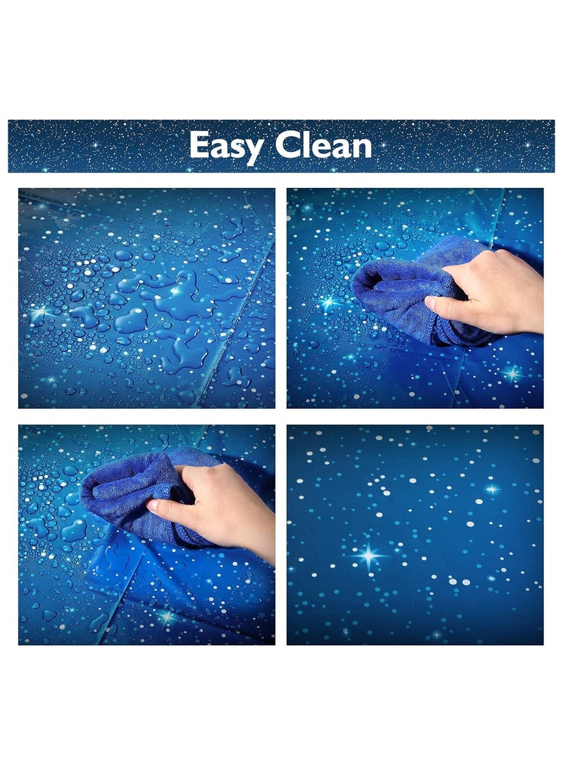 4 Pack Space Tablecloth, Plastic Galaxy Table Cloth All Printed Starry Sky, Waterproof Oil Proof Galaxy Party Tablecloth Star Tablecloth (54'' x 108'') - Image 3