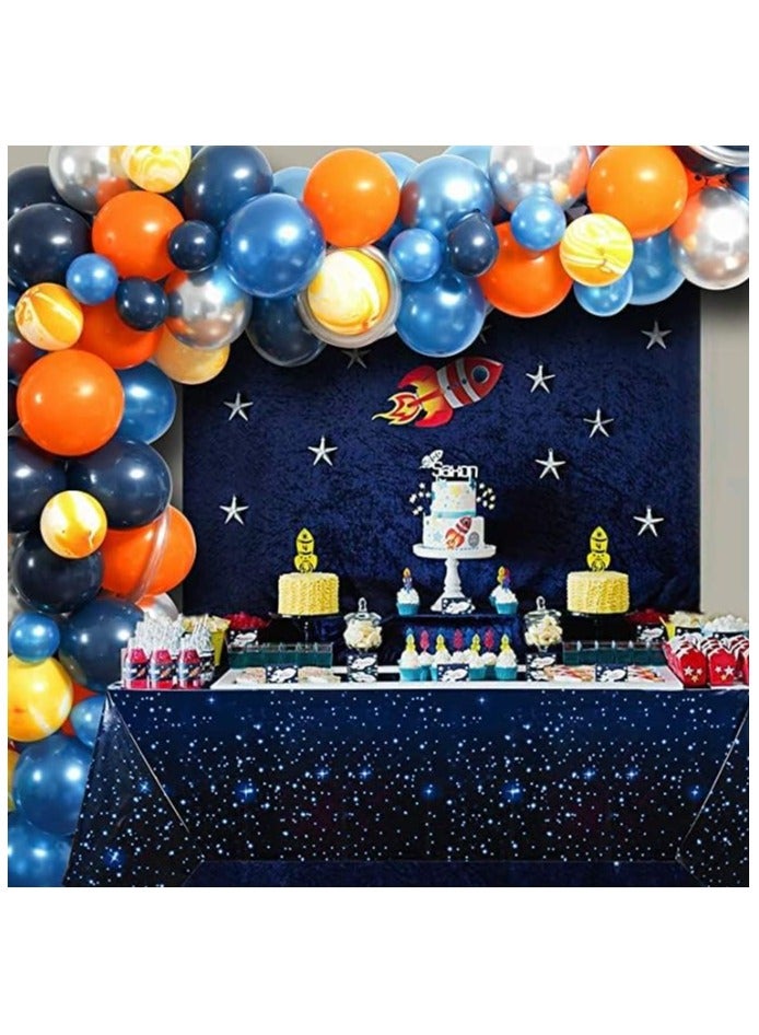 4 Pack Space Tablecloth, Plastic Galaxy Table Cloth All Printed Starry Sky, Waterproof Oil Proof Galaxy Party Tablecloth Star Tablecloth (54'' x 108'') - Image 5
