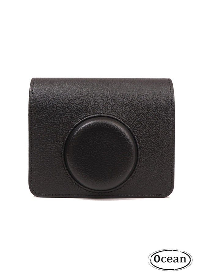 Ocean Camera Case, Compatible for Fuji Mini EVO Camera with Adjustable Shoulder Strap, Black Texture Horizontal Style, Lightweight and Fashionable - Image 1