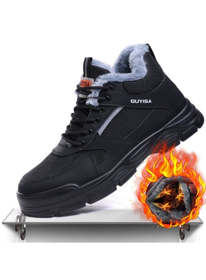 NIBEMINENT Men's safety shoes for Men Winter Thickened Warmer Boots Sneakers Anti-smashing Work Shoes Men Protective - Image 1