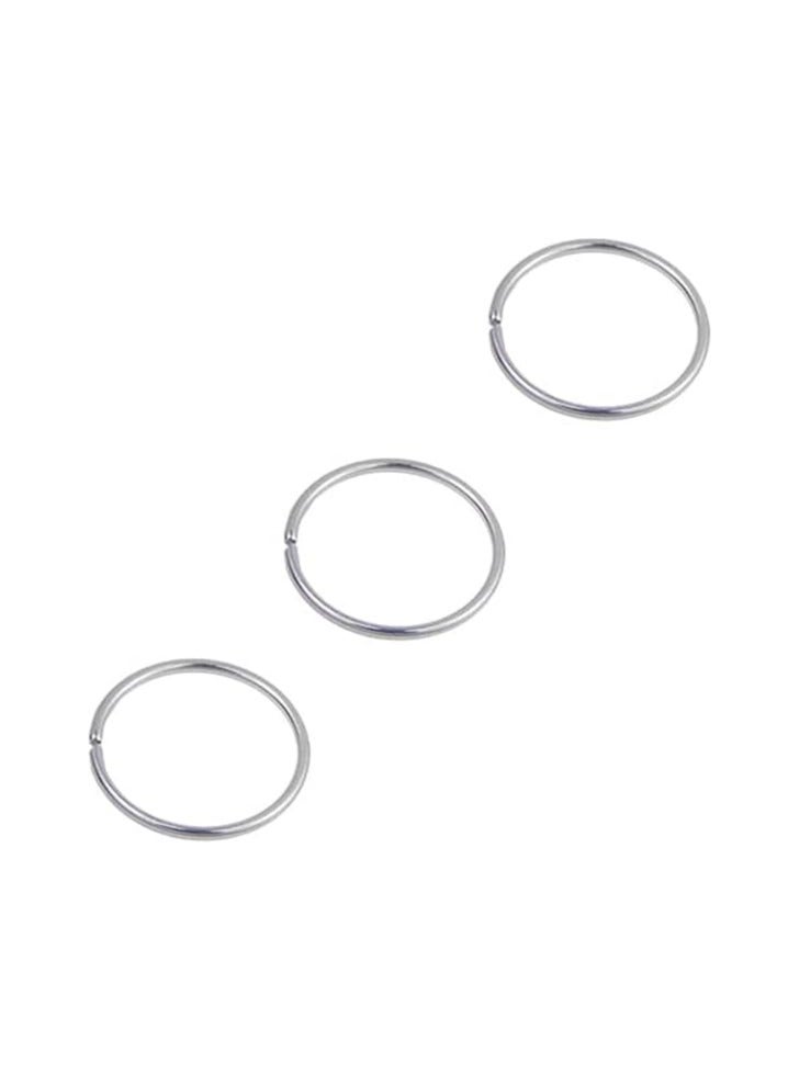 maya accessories set of 4 ring nose piercing pure stainless steel gold plated (2 gold ) (2 silver) - Image 1