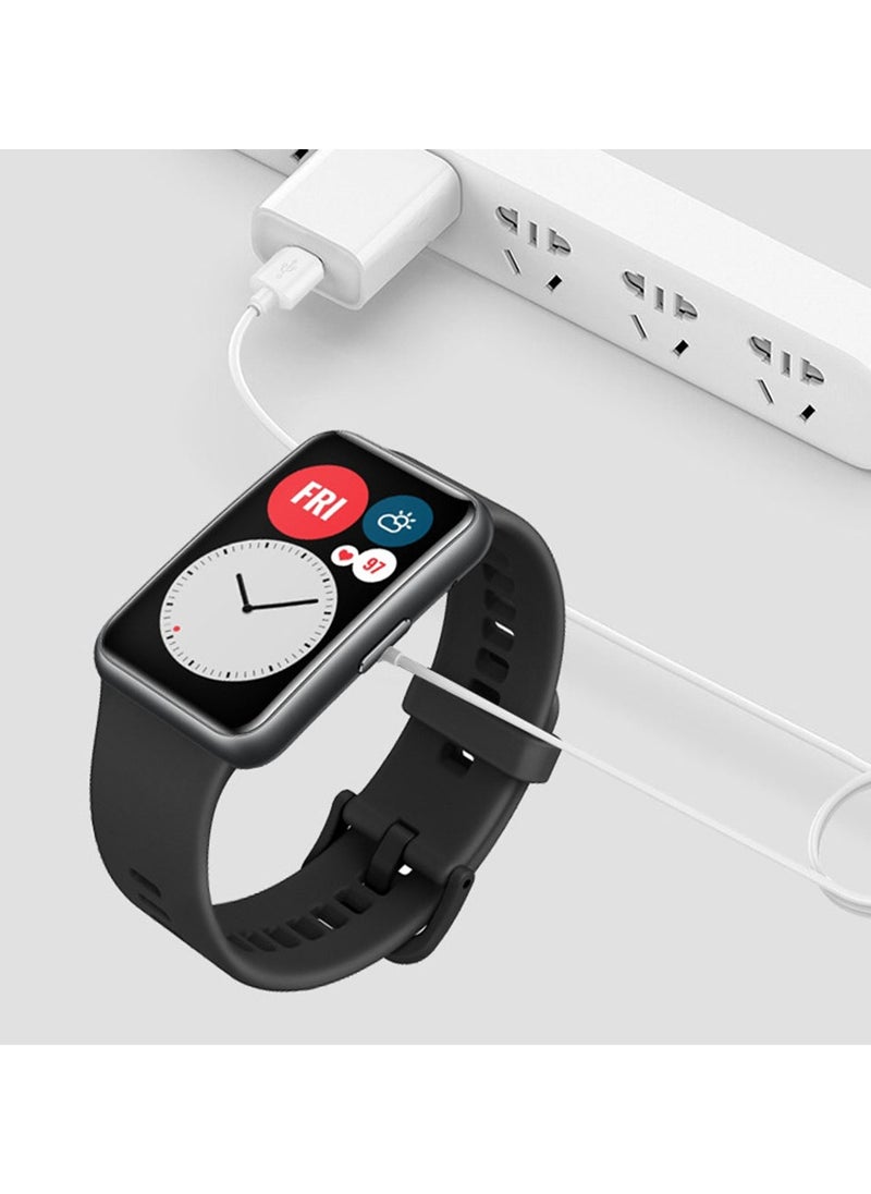 يوك كابل شحن USB بطول 1 متر لساعة Huawei Watch Fit 3/Huawei Watch Fit 2/Huawei Band 9/Huawei Band 8/Huawei Band 7/Huawei Band 6/Huawei Band 6 Pro/Honor Band 9/Honor Band 8/Honor Band 7/Honor Band 6/Honor Band 6 pro، كابل محول شاحن Dock لإكسسوارات الساعة الذكية باللون الأبيض  - Image 4