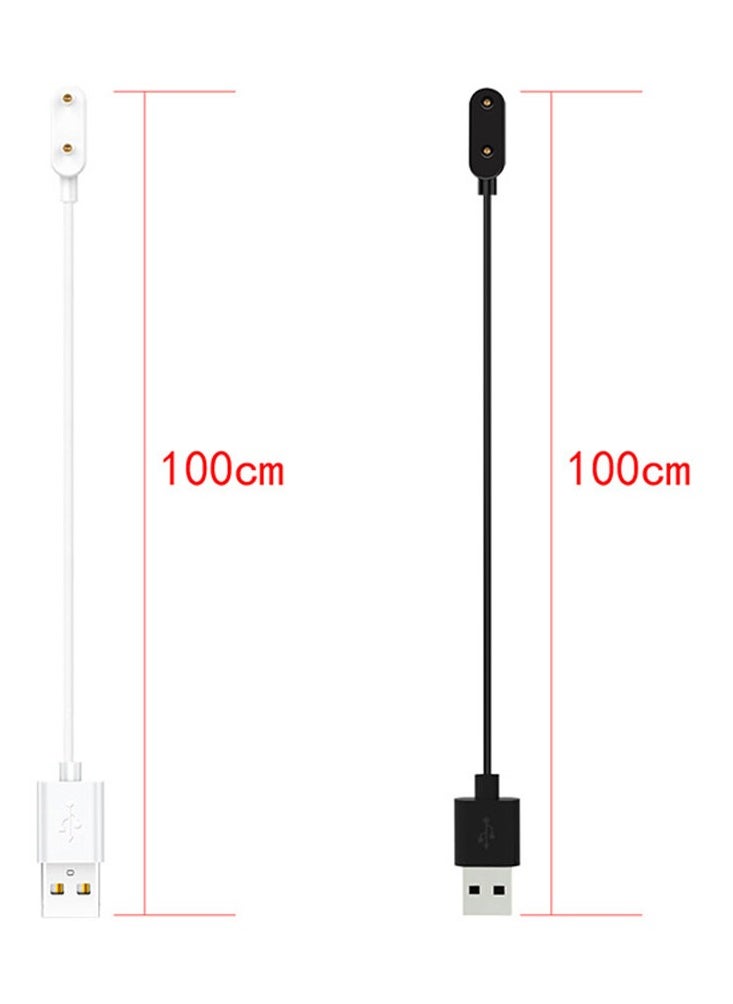 يوك كابل شحن USB بطول 1 متر لساعة Huawei Watch Fit 3/Huawei Watch Fit 2/Huawei Band 9/Huawei Band 8/Huawei Band 7/Huawei Band 6/Huawei Band 6 Pro/Honor Band 9/Honor Band 8/Honor Band 7/Honor Band 6/Honor Band 6 pro، كابل محول شاحن Dock لإكسسوارات الساعة الذكية باللون الأبيض  - Image 2