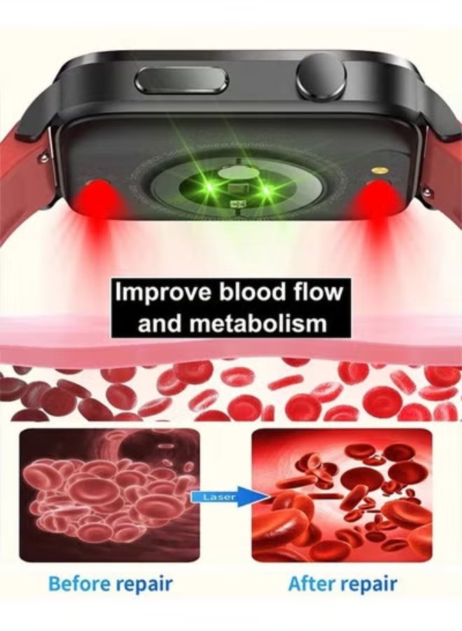 Blood Sugar Smart Watch for Men – Laser Therapy, Heart Rate & Blood Pressure Monitor, Fitness Tracker with Sports Modes - Image 2