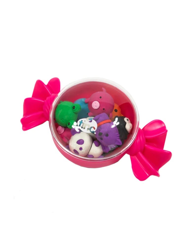 Tinc Sweetie Tub + 10 Erasers - Pink - Image 1