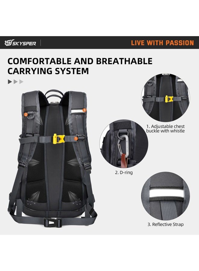 SKYSPER Small Daypack 20L Hiking Backpack Lightweight Travel Day Pack with Waist Strap for Women Men(Darkgray)  - Image 3
