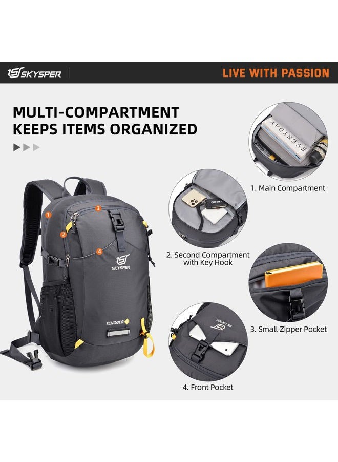 SKYSPER Small Daypack 20L Hiking Backpack Lightweight Travel Day Pack with Waist Strap for Women Men(Darkgray)  - Image 2