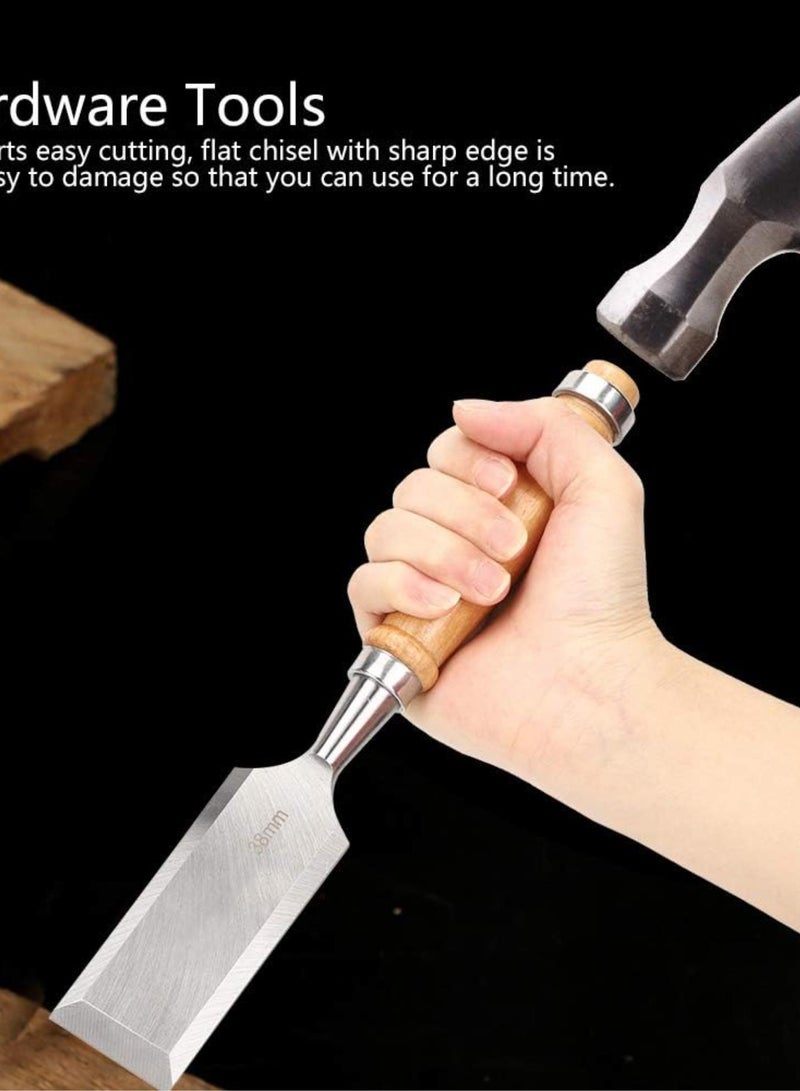 GGOOT Flat Chisel Woodworking Tool Wooden Handle Hardware Tools Chisel Carpenter Tools Industrial Accessory Cr V 38mm - Image 3