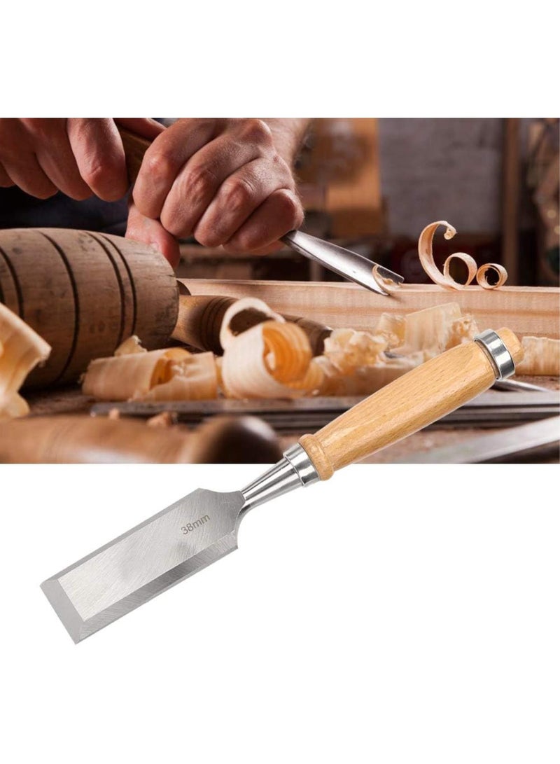 GGOOT Flat Chisel Woodworking Tool Wooden Handle Hardware Tools Chisel Carpenter Tools Industrial Accessory Cr V 38mm - Image 2