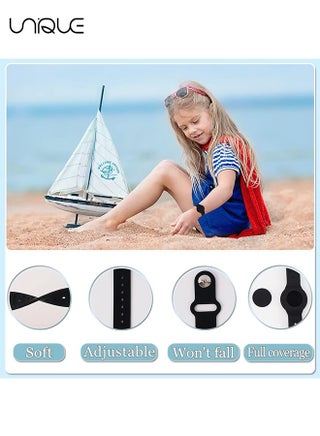 Kids Waterproof Airtag Bracelet Compatible with Apple AirTag - Hidden Silicon Protective Case for Air Tag GPS Tracker Holder - Adjustable Anti-Lost Watch Band for Toddler Child (Black) - view 3