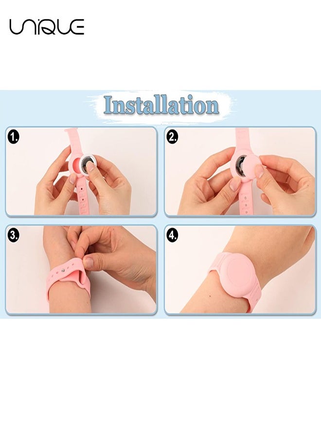 Unique - Kids Waterproof Airtag Bracelet Compatible with Apple AirTag - Hidden Silicon Protective Case for Air Tag GPS Tracker Holder - Adjustable Anti-Lost Watch Band for Toddler Child (Black) - Image 1