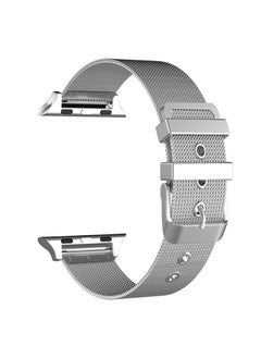 Replacement Strap For Apple Watch Ultra 49mm&Watch Ultra 2 49mm / Series 9&8&7 45mm / SE 3&SE 2&6&SE&5&4 44mm / 3&2&1 42mm Milanese Stainless Steel Double Buckle Watch Band Silver