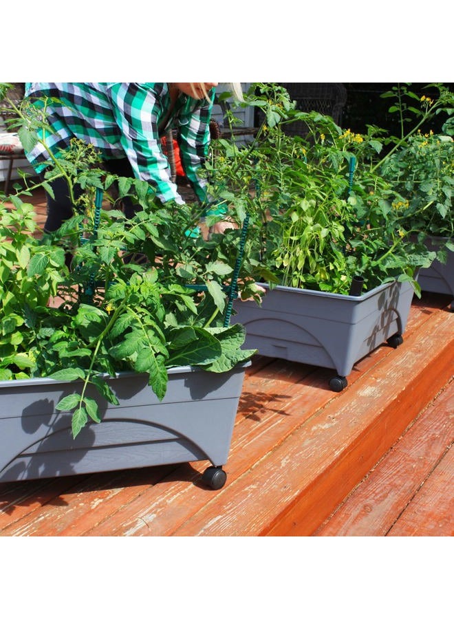 Emsco Group City Picker Raised Bed Grow Box – Self Watering and Improved Aeration – Mobile Unit with Casters - Slate - Image 5