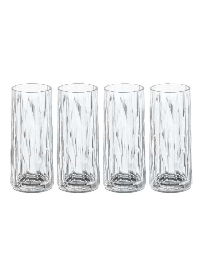 Koziol Long Drink Glass Transparent Club No 3 290ml, Polycarbonate (Pack of 4) - Image 2